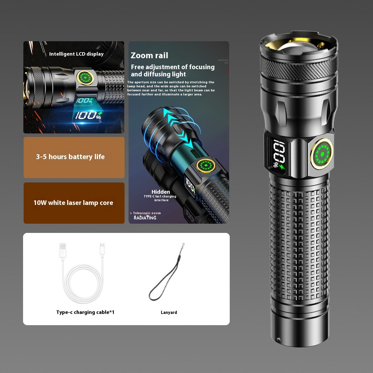 Portable Flashlight Strong Light Long Battery Life